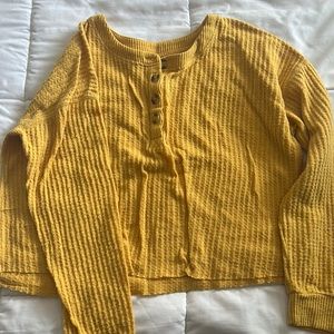Yellow Waffle Long Sleeve
